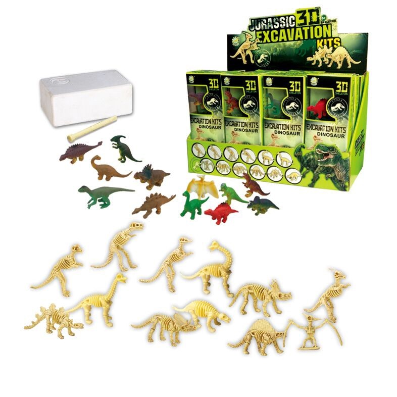Dinosaur Skeleton Fossil Excavation Kit (Pack Of 12 Variety)