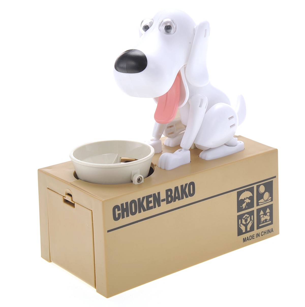 My Dog Piggy Bank - Robotic Coin Munching Toy Money Box (White)