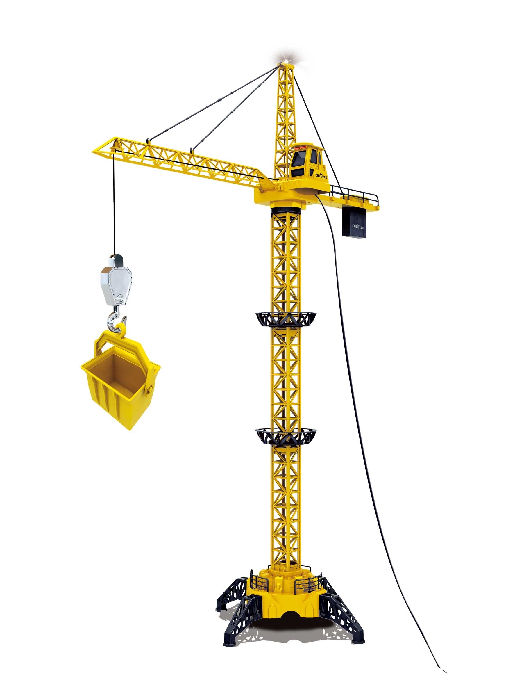 50" Wired RC Crawler Crane with Tower Light and Adjustable Height