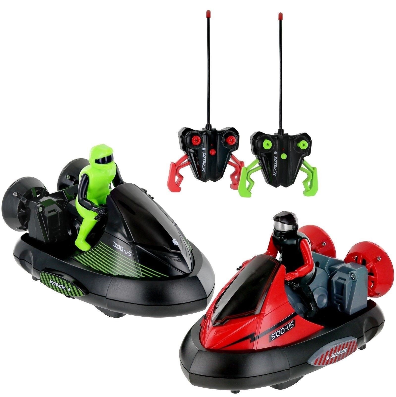 Set of 2 Stunt Remote Control RC Battle Bumper Cars With Drivers