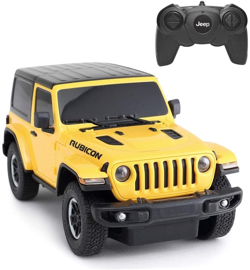 1:24 Scale RC Jeep Wrangler Toy Vehicle For Kids And Adults (Yellow)