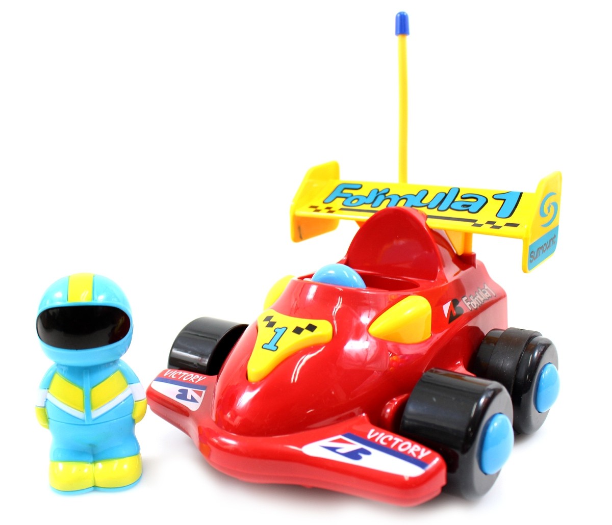 4" Cartoon RC Formula Race Car Remote Control Toy For Toddlers (Red)