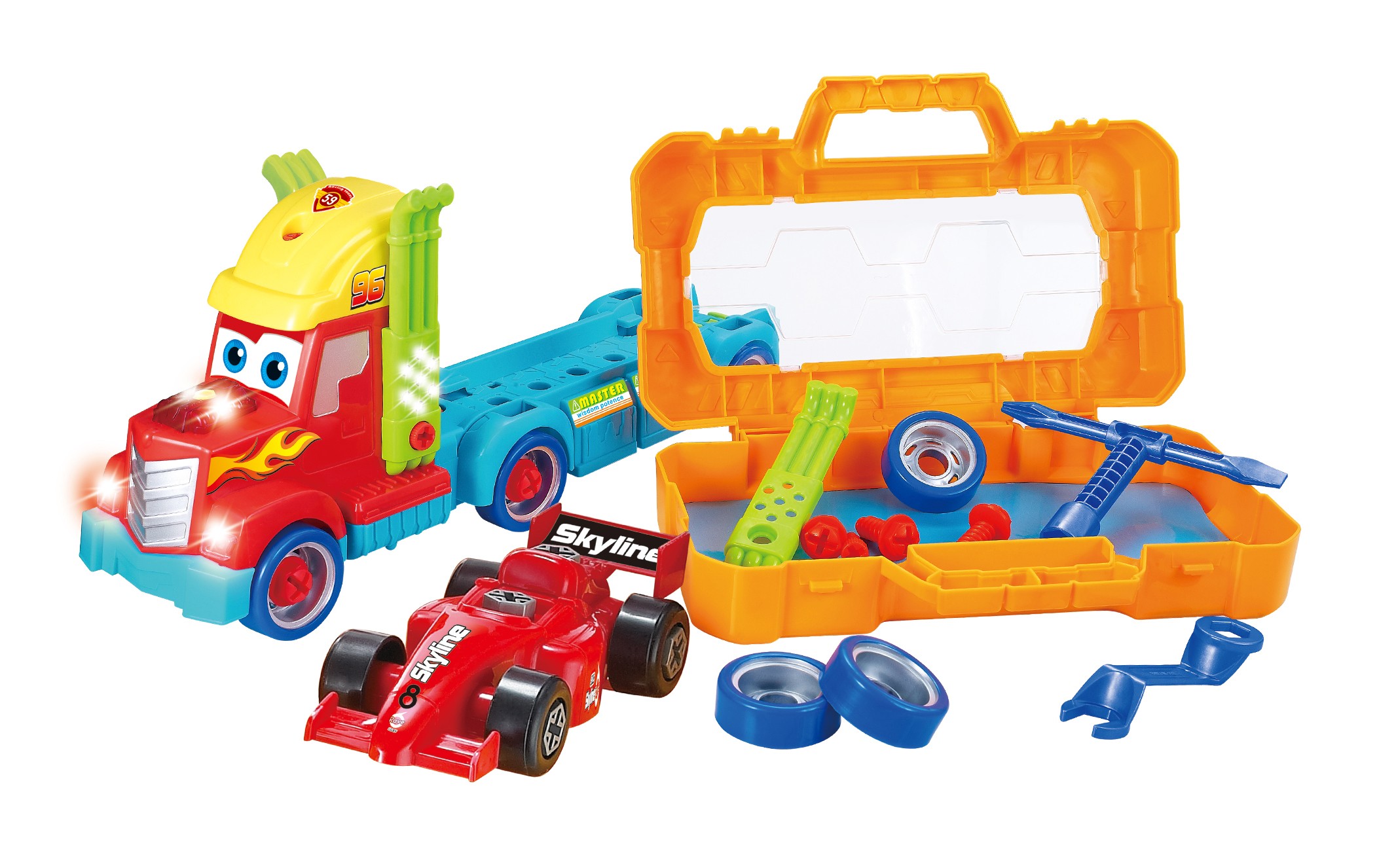 Take-A Part Carrier Tool Box With Racing Car And Lights & Sounds
