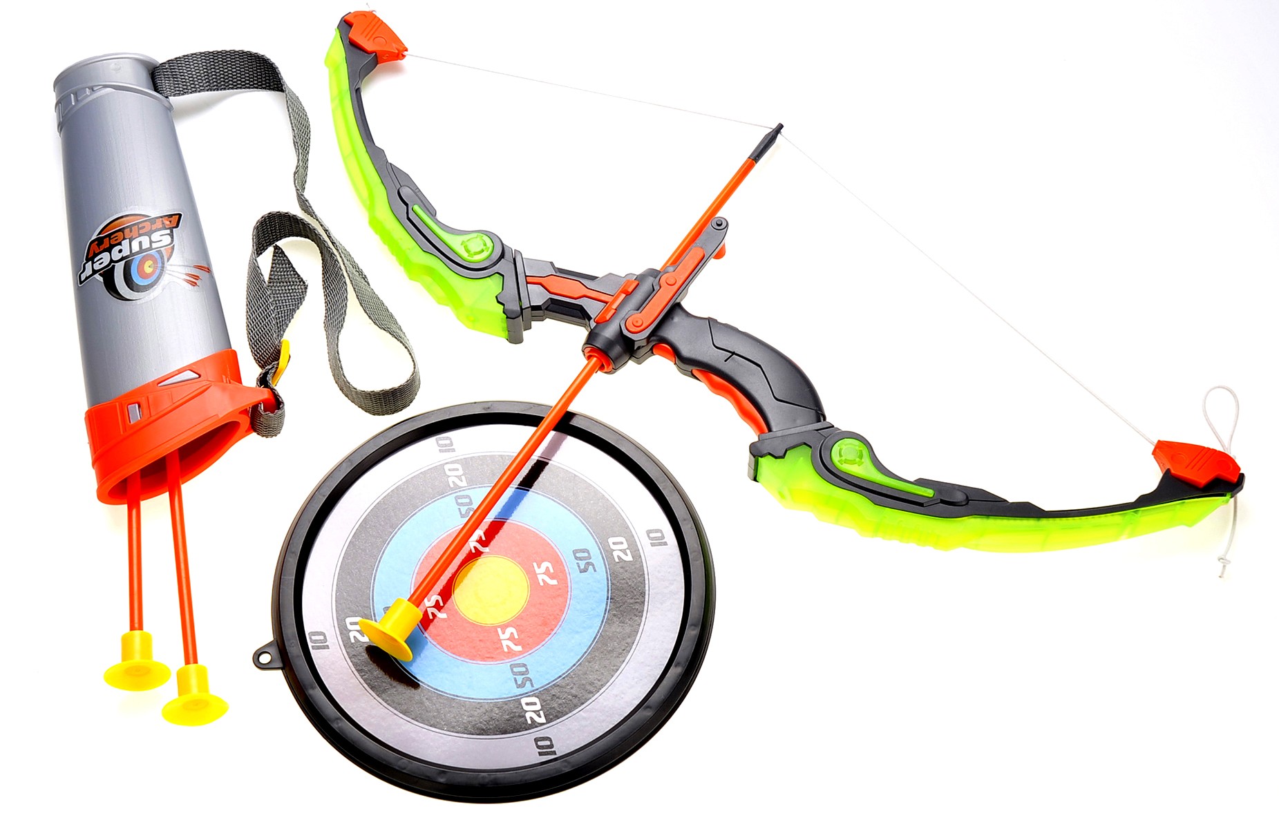 Bow And Arrow Playset With Quiver And Target (Green)