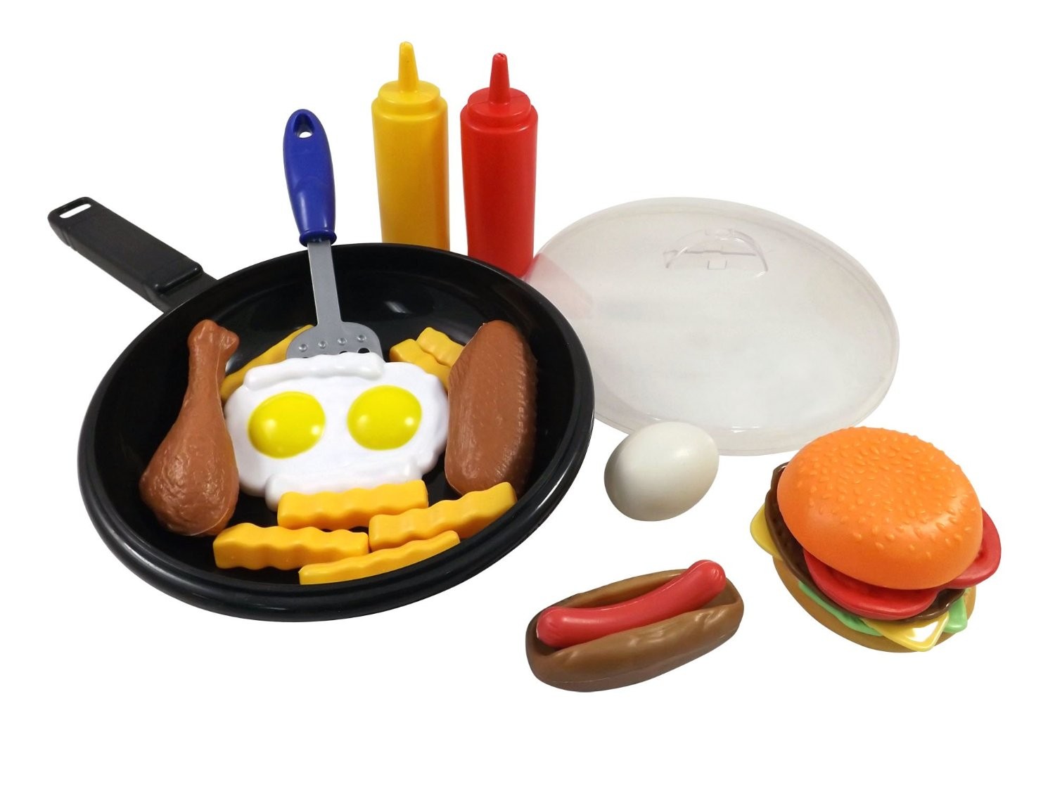 Fast Food Cooking Pan 25 Piece Kitchen Play Food Set