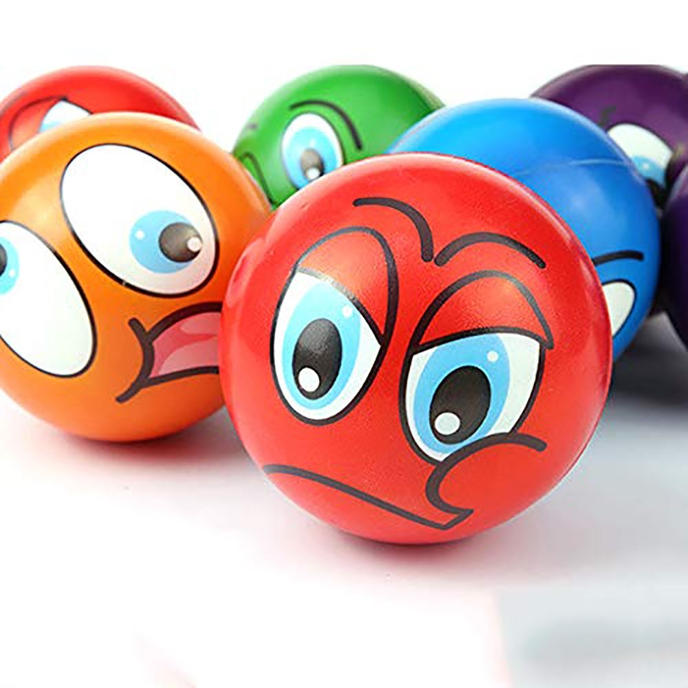 Mini Emoji Soft Foam Stress Balls (24 Balls Per Box)