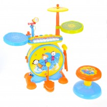 Keyboard & Drum Set with Children’s Musical Instruments (Yellow)