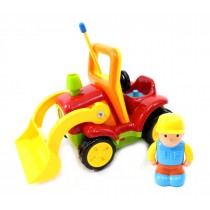 4" Cartoon RC Construction Truck Remote Control Toy For Toddlers (Red)