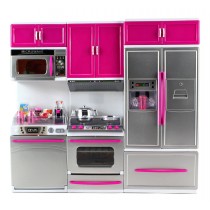 My Modern Kitchen Full Deluxe Kit Battery Operated Kitchen Playset: Refrigerator, Stove, Microwave