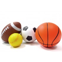 Set Of 4 Sports Balls For Kids (Soccer Ball, Basketball, Football, Baseball)