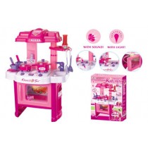 24" Deluxe Beauty Kitchen Appliance Cooking Play Set 24" With Lights & Sound
