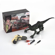 Remote Control Dinosaur Velociraptor With LED Lights And Mist Spray (Green)