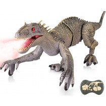 Remote Control Dinosaur Indominus Rex With LED Lights And Mist Spray (Green)