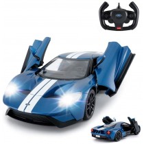 1/14 Ford GT Remote Control RC Race Toy Car for Kids, Open Doors by Manual, Blue