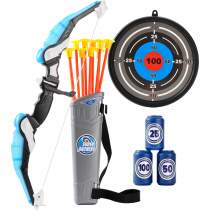 LED Light Up Archery Toy Bow & Arrow s/Suction Cup Arrows Toys Blue