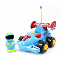 4" Cartoon RC Formula Race Car Remote Control Toy for Toddlers (Blue)