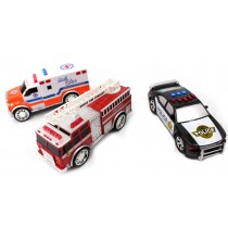 3-in-1 Emergency Vehicle Toy PlaySet For Kids (Fire Truck, Police Car, Ambulance)