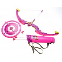 Bow and Arrow Playset With Quiver And Target (Pink)