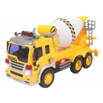Friction Powered Cement Mixer Truck Toy With Lights And Sound