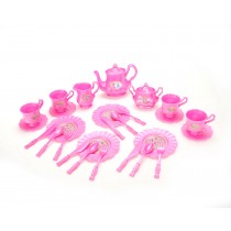 Princess Tea Party Set With Pink Tea Pots And Kitchen Utensils