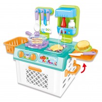 Mini Kitchen Playset With Sound And Color Changing Lights For Realistic Cooking