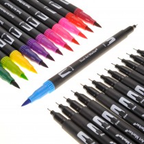 Dual Brush Markers | Pack of 24 Variety Color Marker Pens