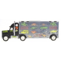 22" Transport Dinosaurs Car Carrier Truck Toy Includes Dinosaur Toys, Cars and Helicopter