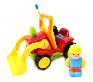 4" Cartoon RC Construction Truck Remote Control Toy For Toddlers (Red)