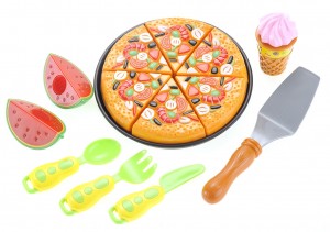 Pizza Playset With Watermelon, Icecream And Utensils