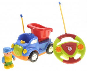 Cartoon RC Construction Car for Kids (Blue)