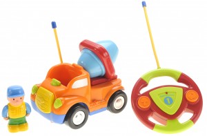 Cartoon RC Construction Car for Kids (Orange)