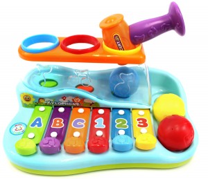 Rainbow Xylophone Piano Pounding Bench For Kids With Balls And Hammer