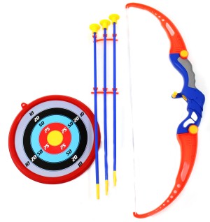 Kings Sport Toy Archery Bow And Arrow Set for Kids With Arrows, Target, And Quiver