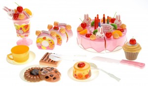 Birthday Cake 75pcs Pretend Play Food Toy Set (Pink)