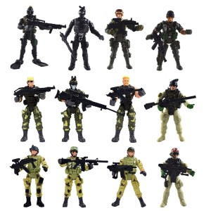 Special Force Army SWAT Soldiers Action Figures with Weapons and Accessories 4 Inches Tall, 12 Figures/Pack