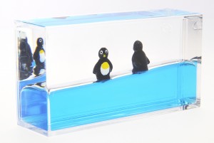 Mini Liquid Penguin Paperweight