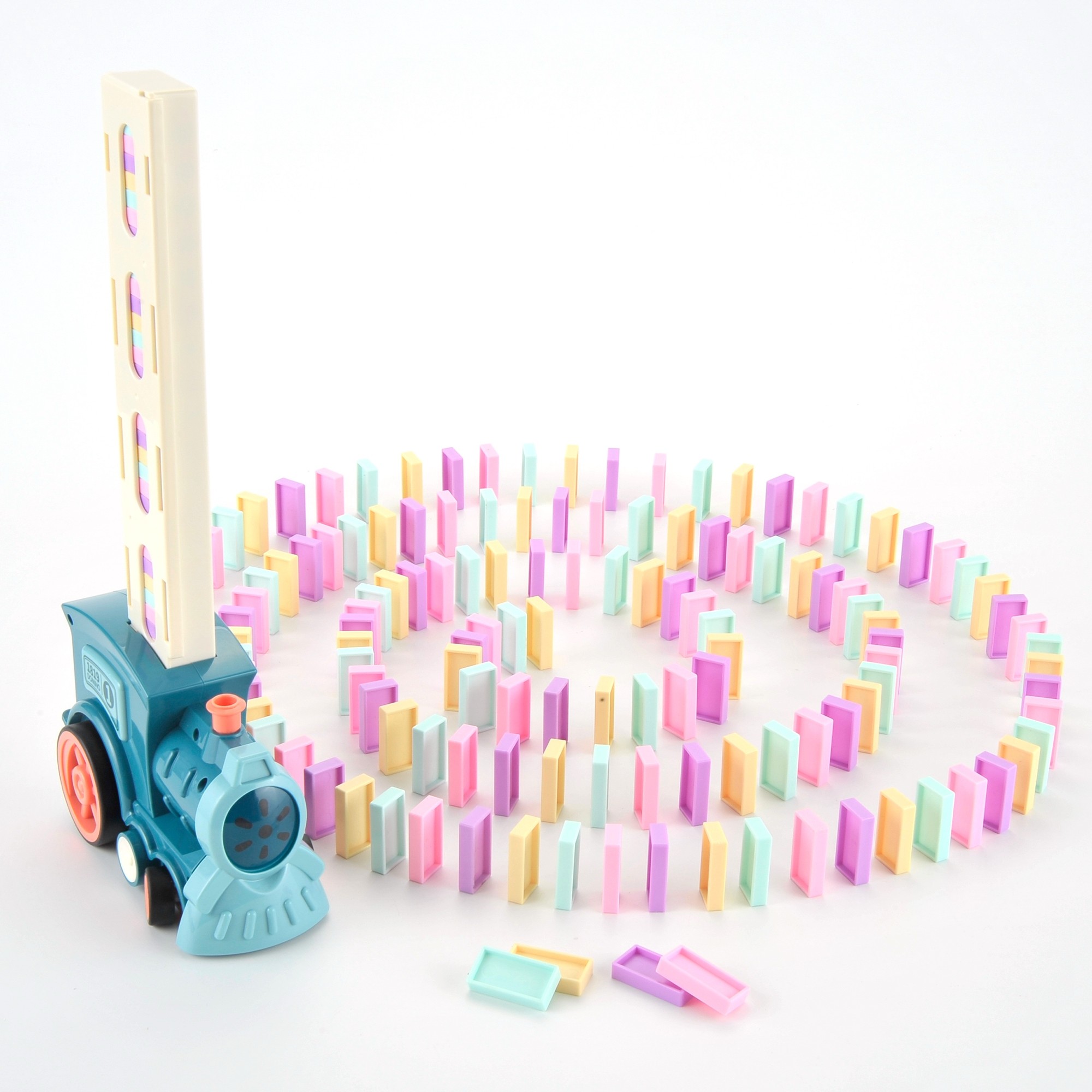 Automatic Stacking Domino Train Toy