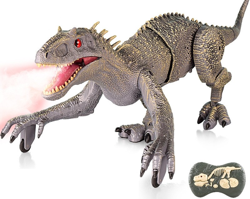 R/C Dino Jurassic Walking Roaring Tyrannosaurus Green