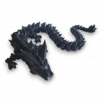 3D Printed Articulate Crystal Dragon (17 Inches, Black Color)