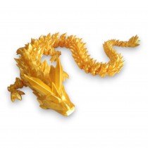 3D Printed Articulate Crystal Dragon (17 Inches, Gold)