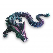 3D Printed Articulate Crystal Dragon (17 Inches, Tri Color Red Green Blue)